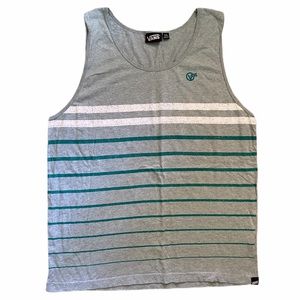 Vans Men’s Striped Gray Tank Top Shirt Size XXL